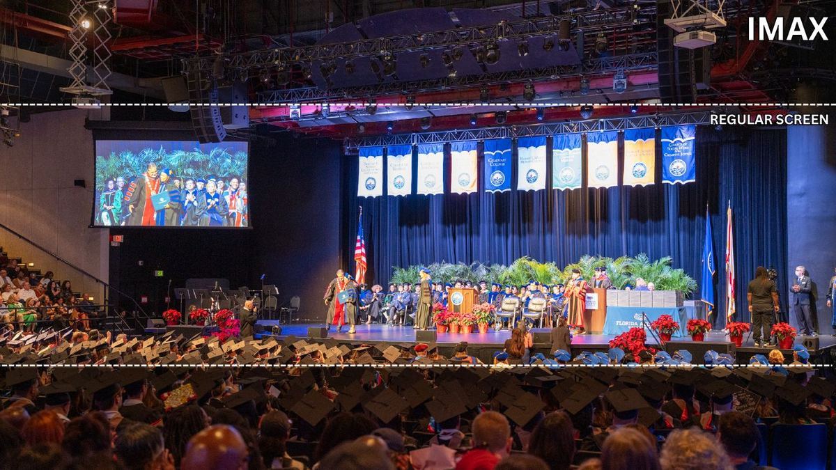 Commencement ceremony on stage